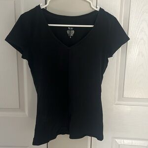 Massimo V-Neck Black Tee
